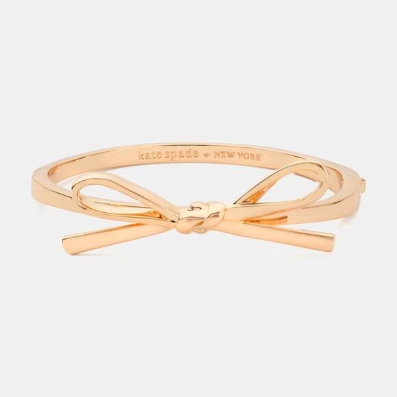 kate spade Jewelry - Kate Spade Skinny Mini Bow Bangle Rose Gold Tone Bracelet